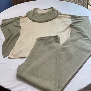 Roni Bis Olive Khaki 2 PC Lagenlook Pant Set Size Medium Large